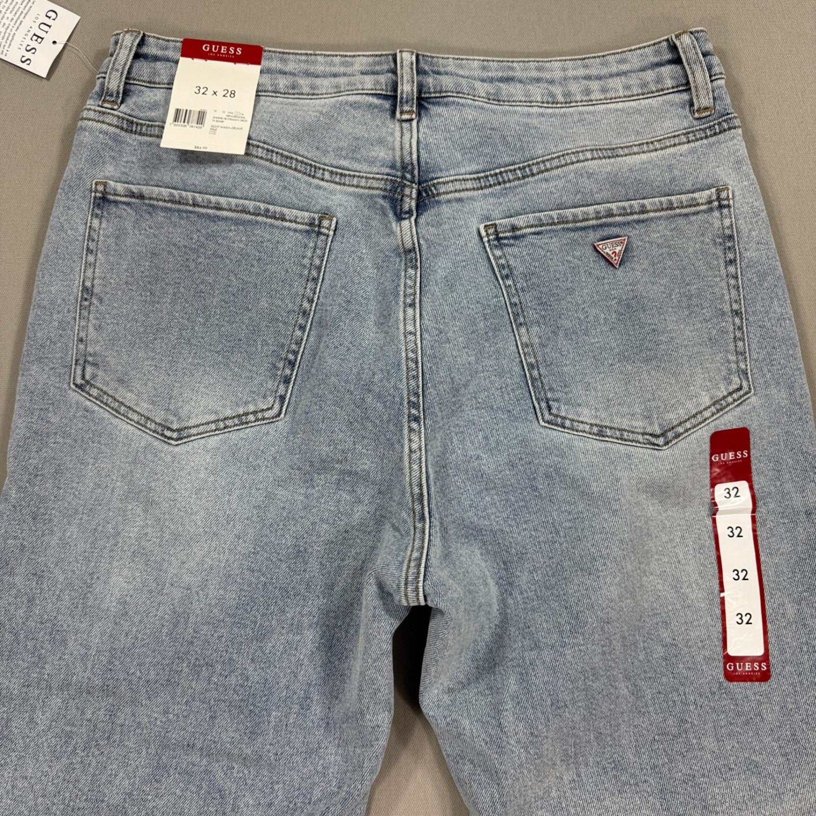 New Guess Los Angeles Jeans High Rise Straight Leg mens 32x28 Denim Baggy