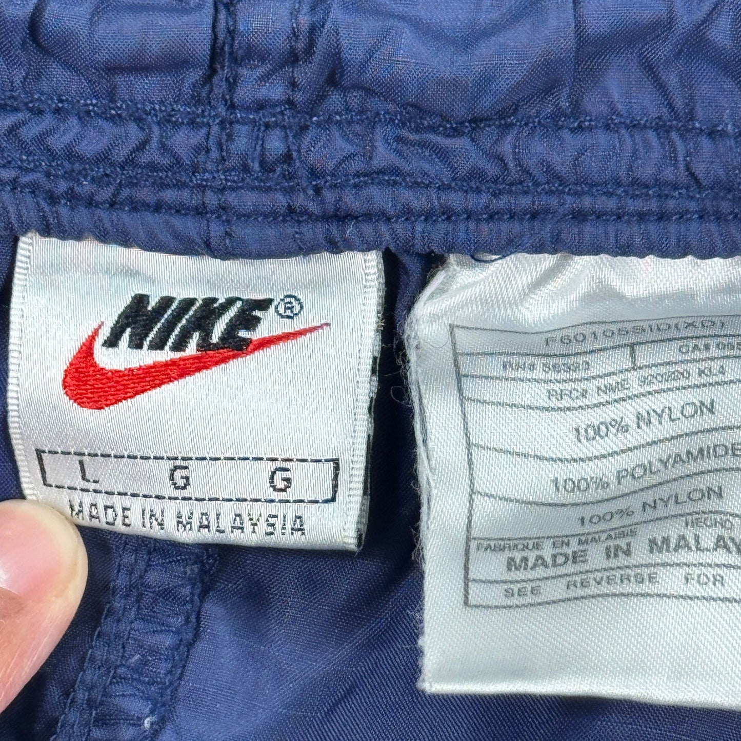 Vintage Nike Track Pants mens Large Blue Windbreaker Elastic Waist Zipped Ankle