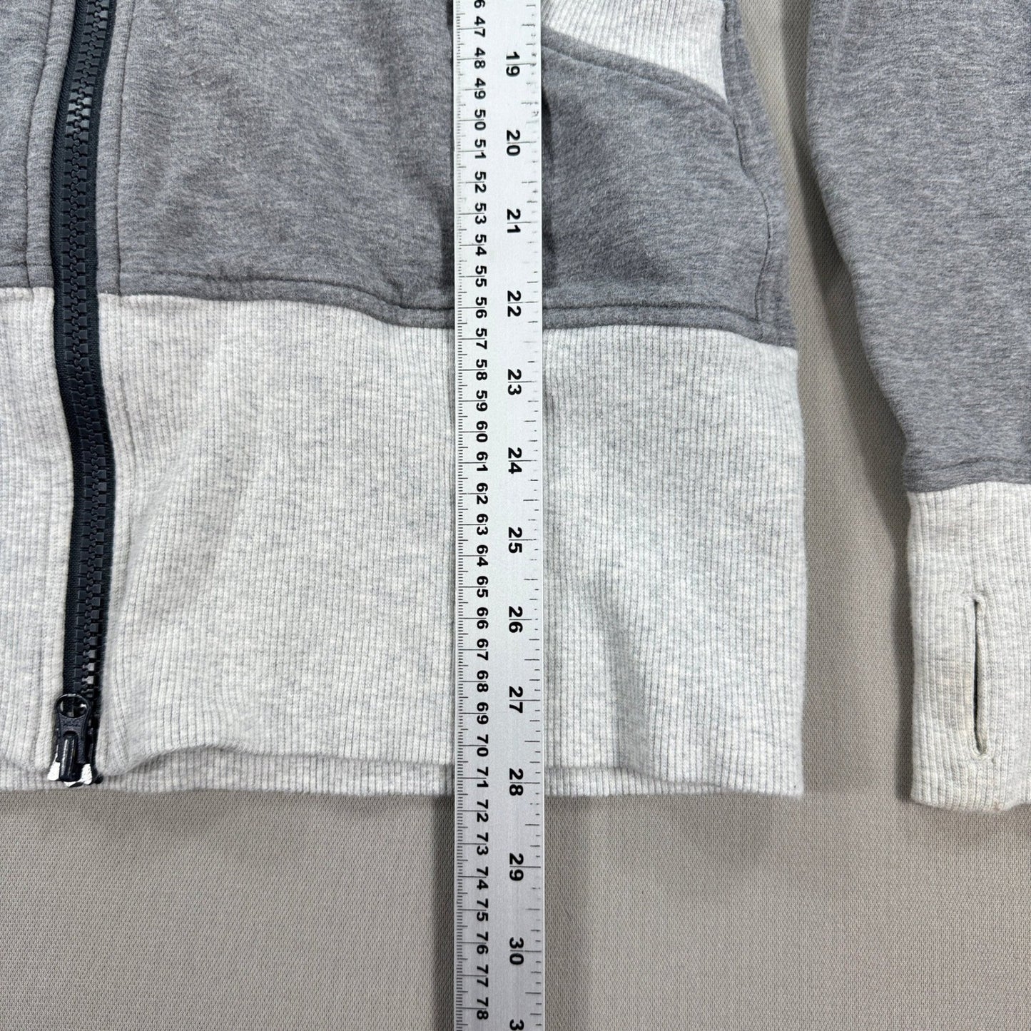 Lululemon Athletica Hoodie Full Zip Jacket Womens Sz 10 Gray Thumbholes Pockets