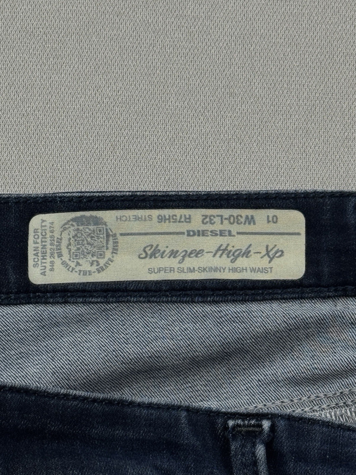 Diesel Jeans Skinzee High Womens 30x32 Blue Denim Super Slim-Skinny High Waist