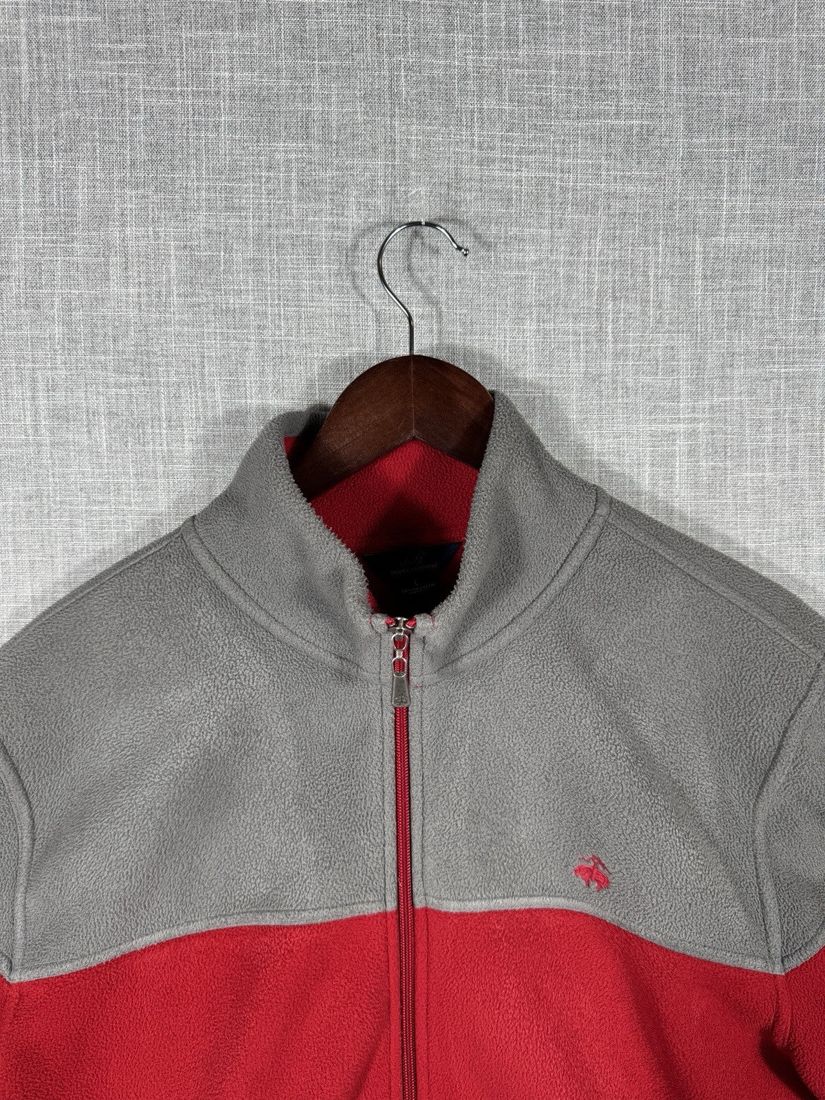 Brooks Brothers Red Two Tone Fleece Men’s Large Long Sleeve Pullover Sweater