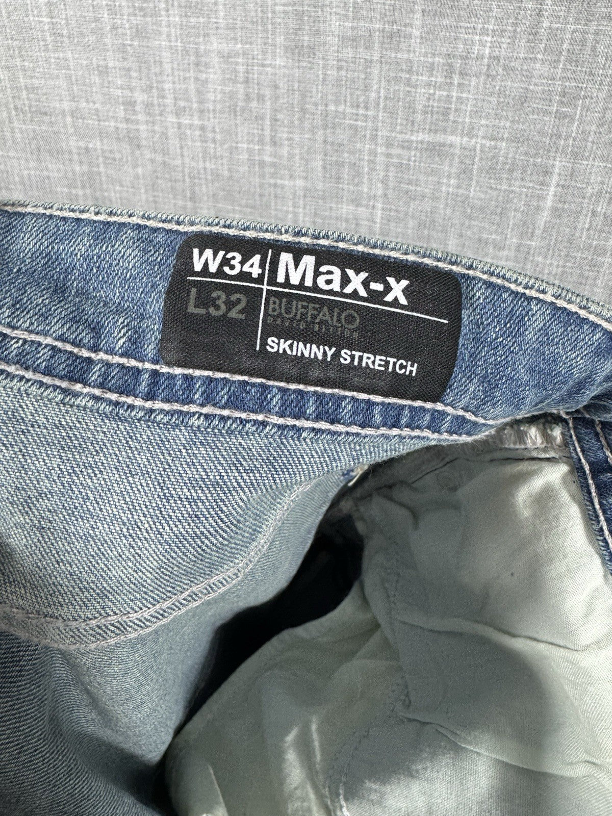 Buffalo David Bitton Max-X Jeans Mens 34x32 Skinny Stretch New Msrp $119