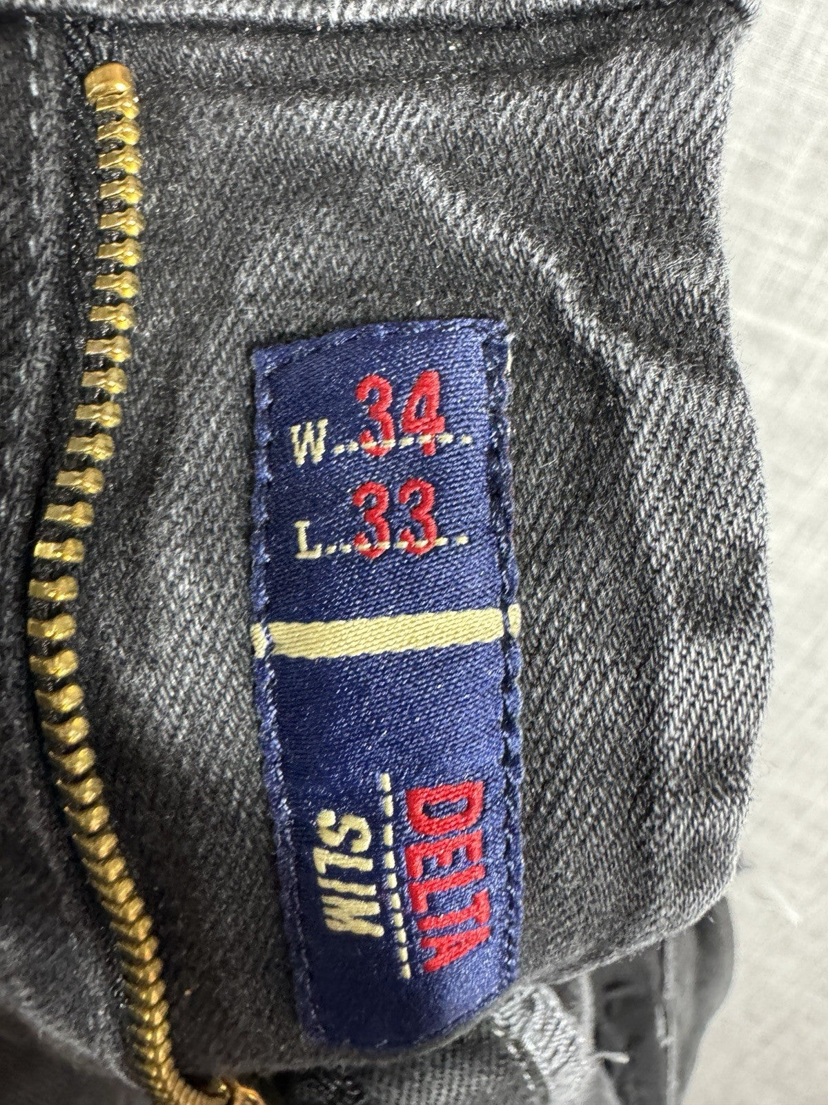 US Polo Assn. Delta Embroidered Black Slim Jeans Dark Wash Mens 34x33