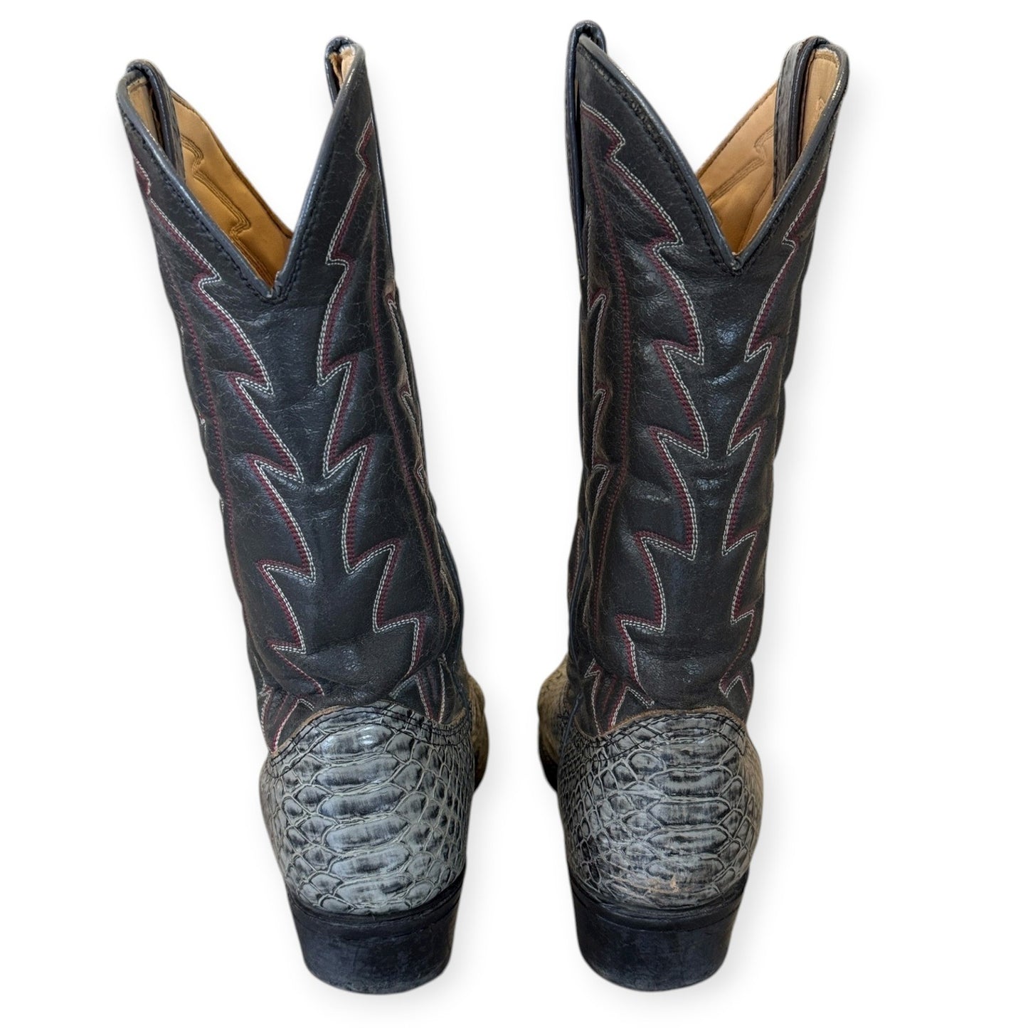 Durango Python Cowboy Boots Mens 8.5 Gray Snakeskin Leather Western