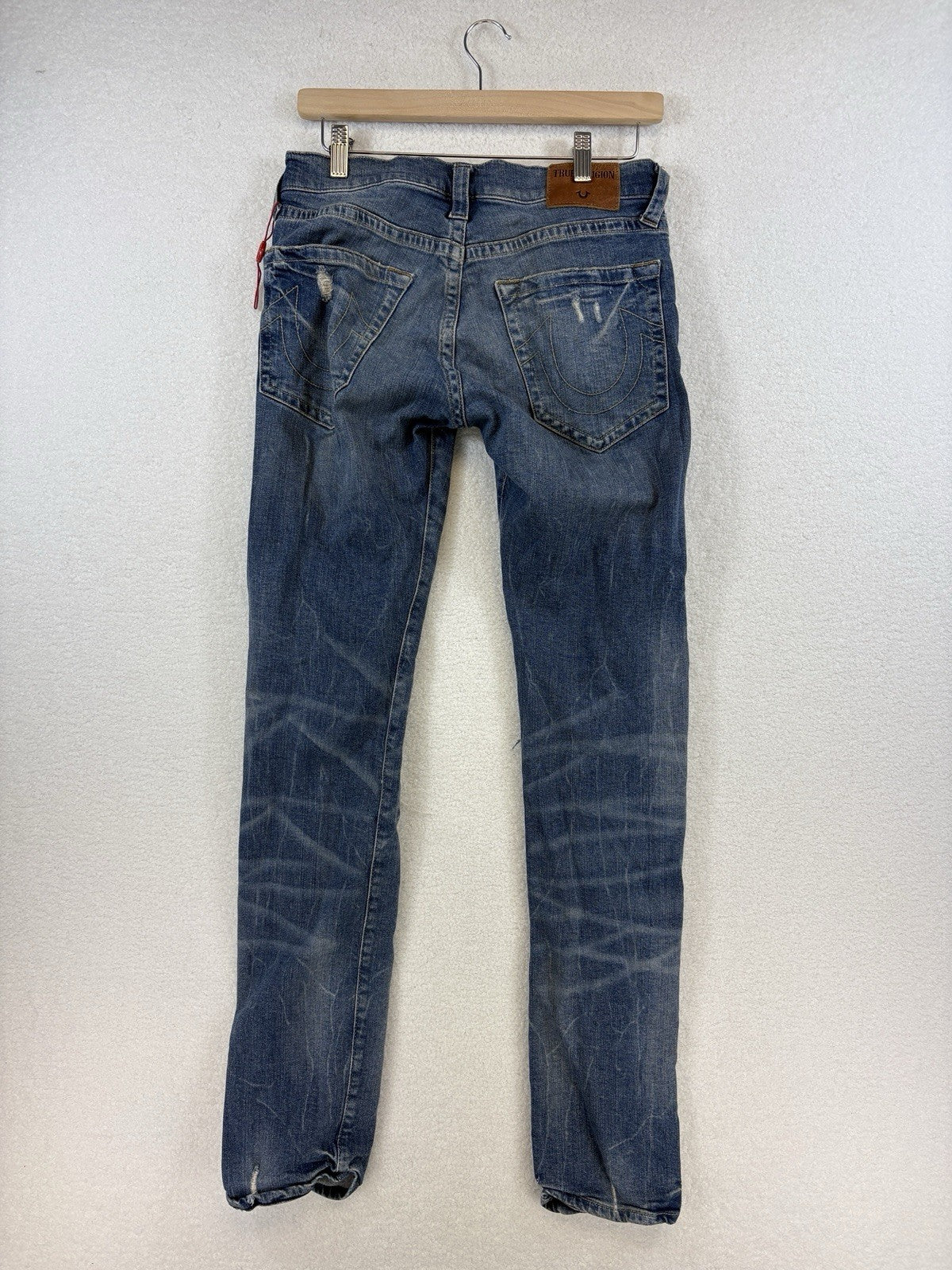 True Religion Distressed Denim Jeans Womens Size 29 Ripped Straight Leg