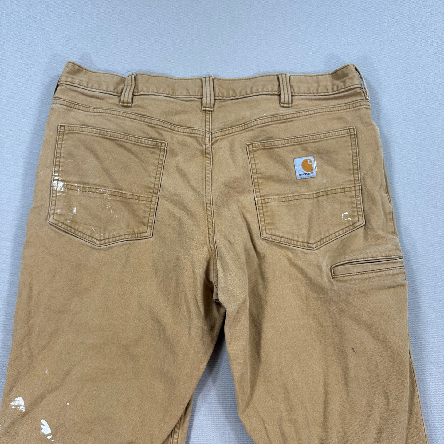 Carhartt Carpenter Work Pants Rugged Flex Relaxed Fit mens 38x30 Brown Canvas