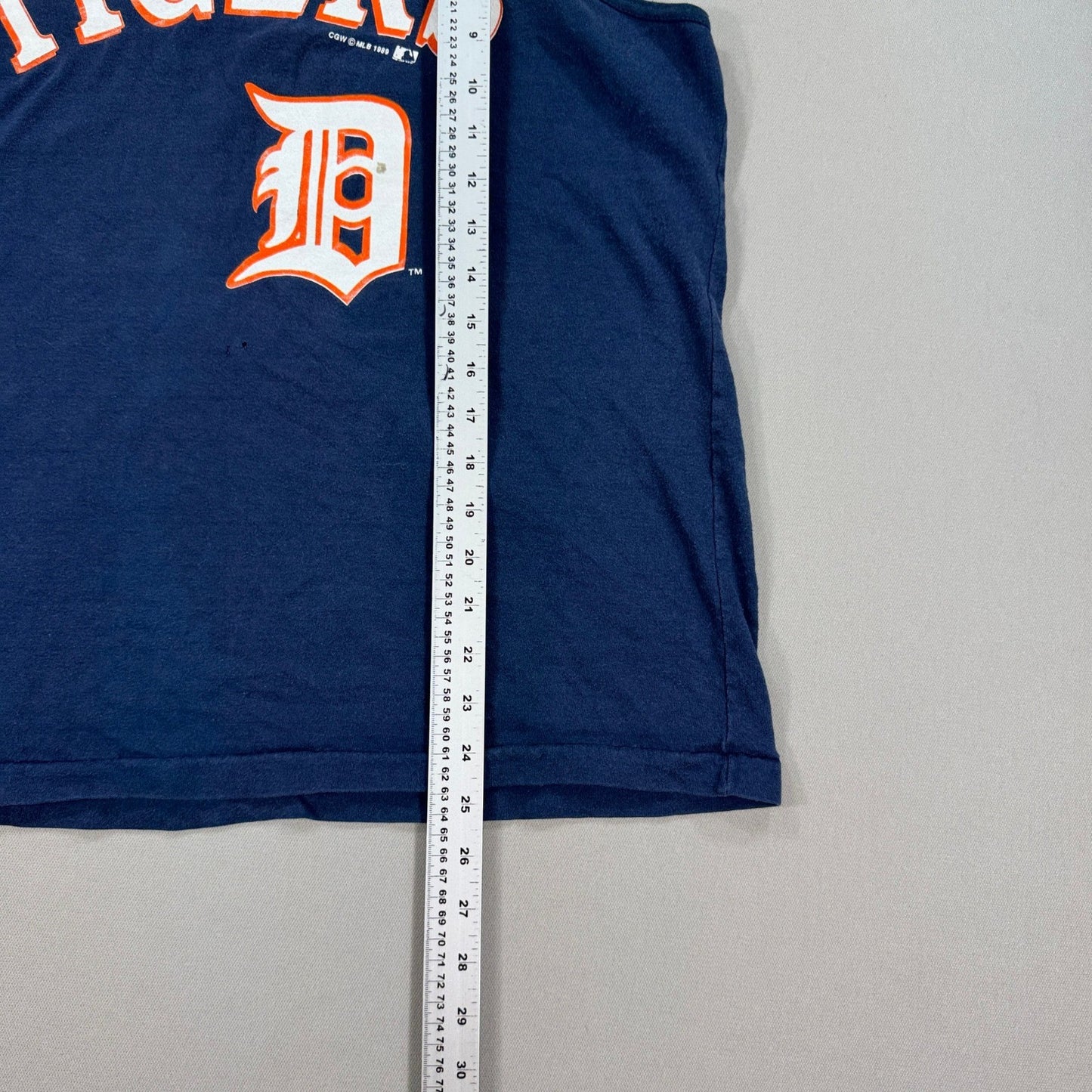 Vintage 80s Detroit Tigers Tank Top mens Large 1989 MLB Blue