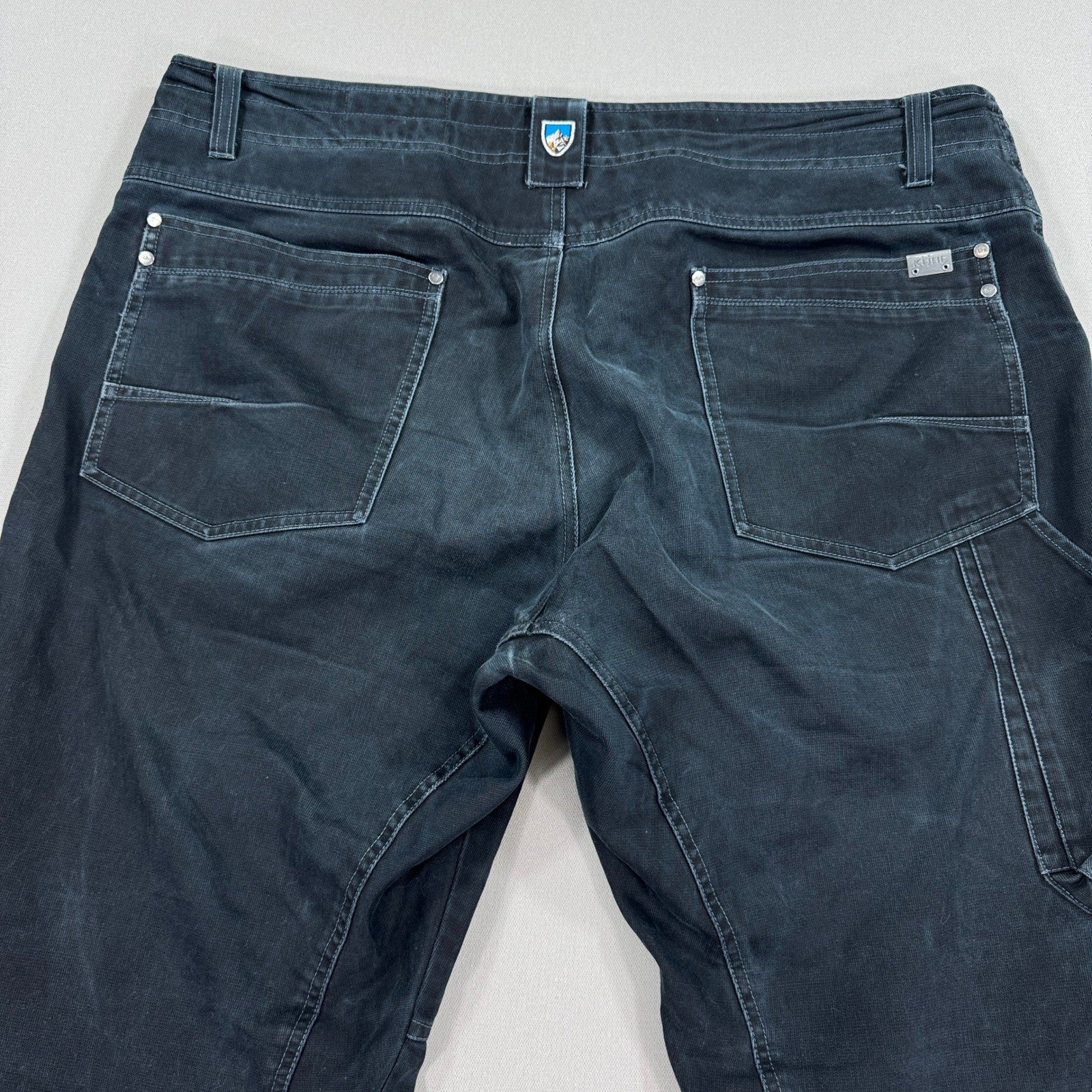 Kuhl Gunslinger Vintage Patina Dyed Jeans Mens 40x32 Indigo Stretch Baggy