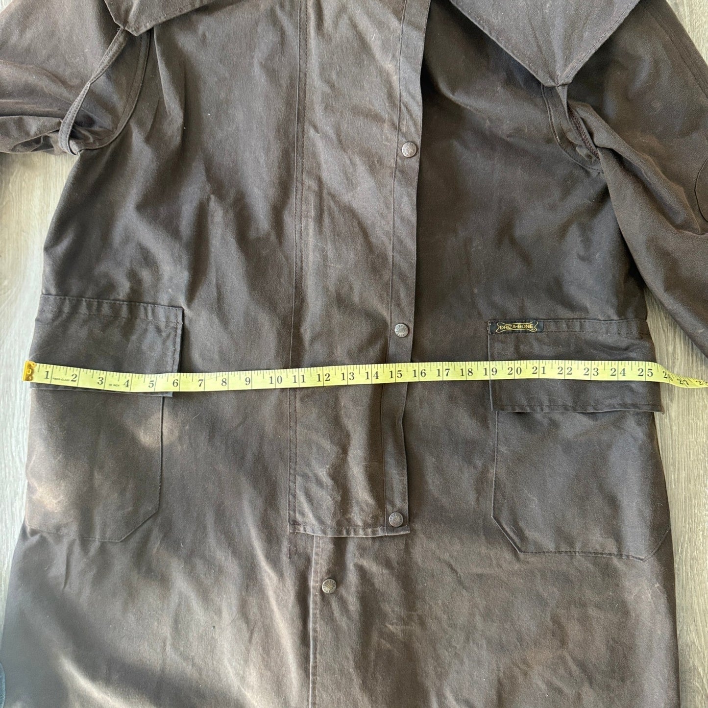 Vintage Driza-Bone Riding Coat Oilskin Australian mens Large Brown Waxed Cotton