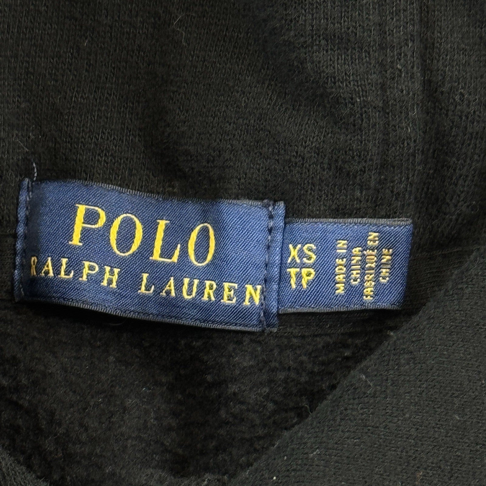 Polo Ralph Lauren Sweatshirt mens XS Black Pullover Hooded Athleisure Logo Soft