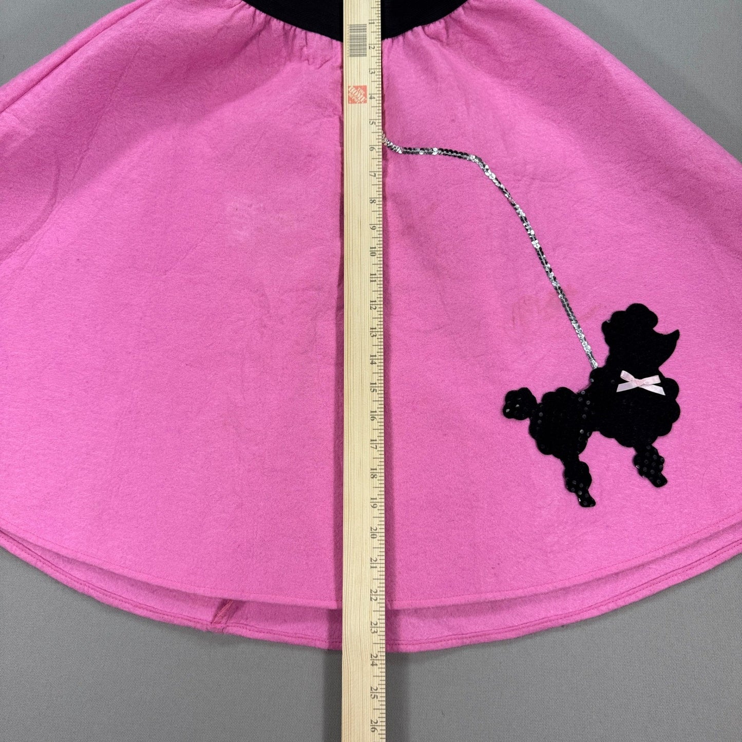 50s Poodle Skirt Girl's Large in Pink with Elastic Waist Made In USA