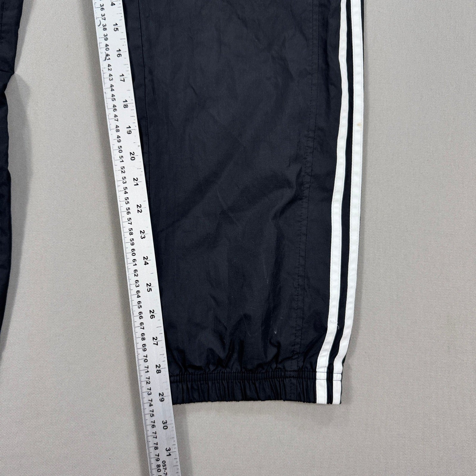 Vintage Adidas Track Pants Mens Small Black Ankle Zipped Drawstrings Trefoil Y2K