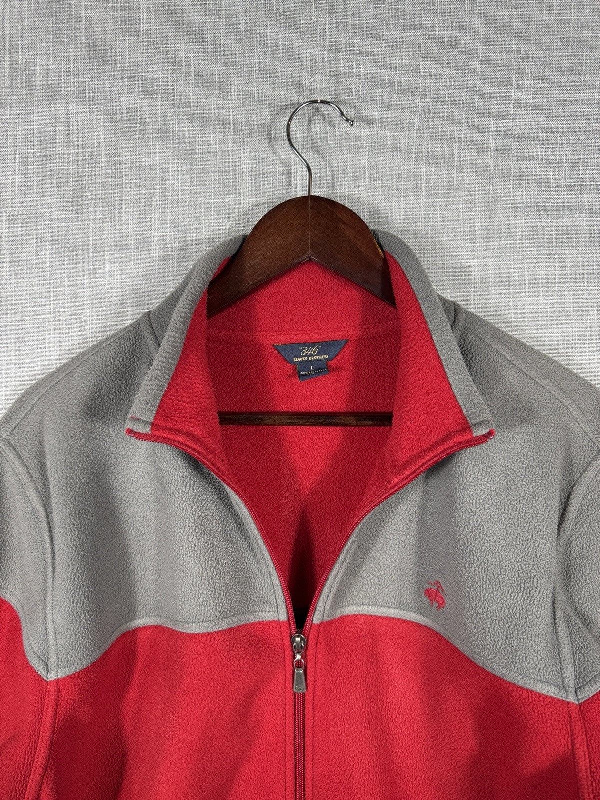 Brooks Brothers Red Two Tone Fleece Men’s Large Long Sleeve Pullover Sweater