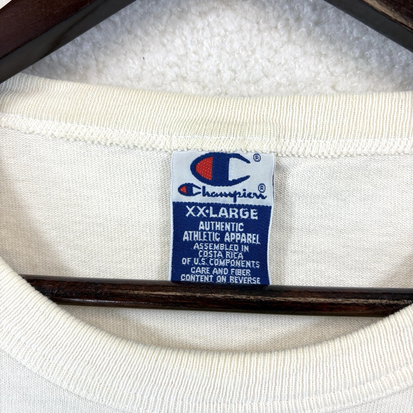 Vintage Champion USA Olympics White Shirt Men 2XL White 90s Olympic Rings