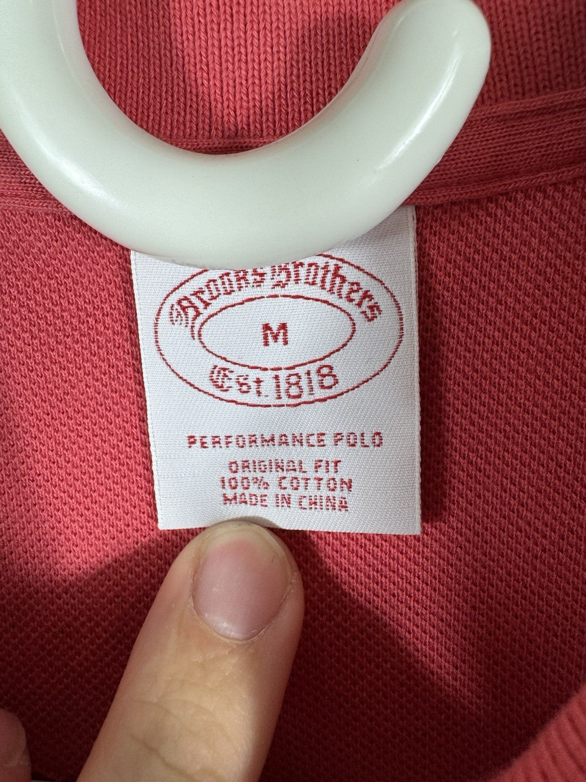 Brooks Brothers Polo Mens Medium Pink Performance Series Golf Short Sleeve Shirt