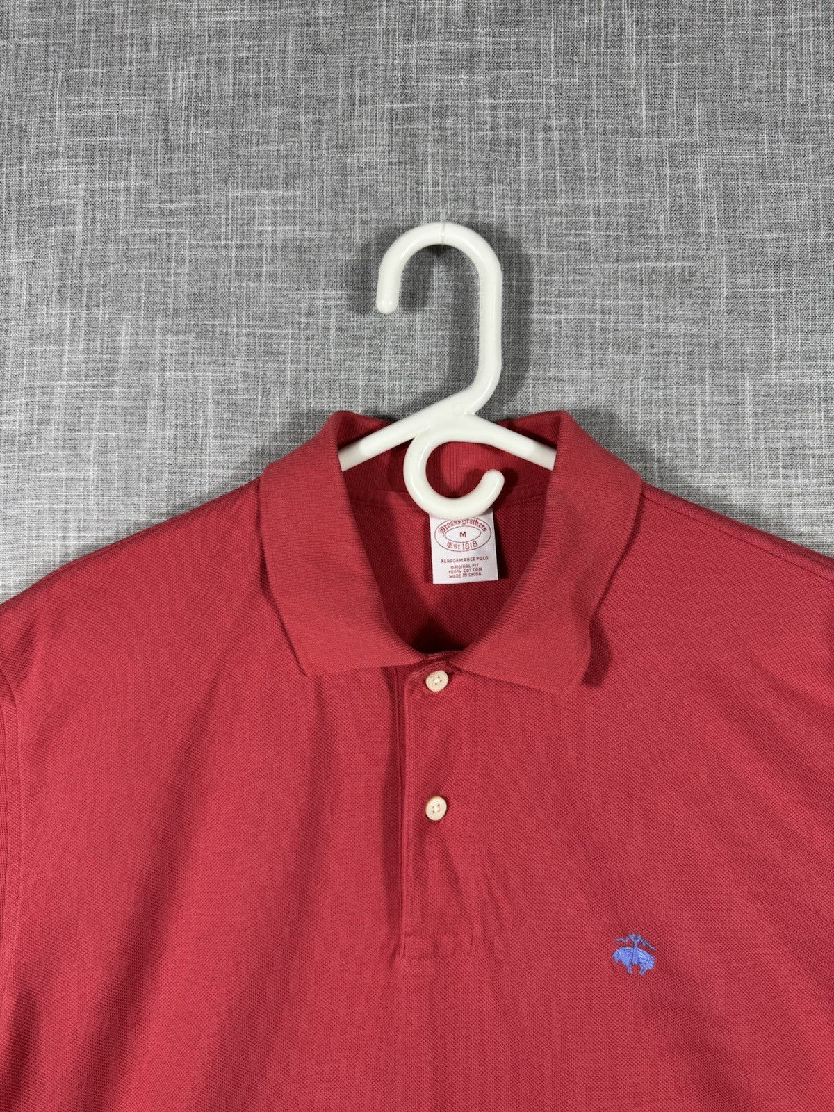 Brooks Brothers Polo Mens Medium Pink Performance Series Golf Short Sleeve Shirt