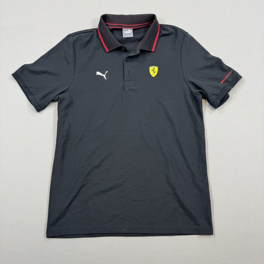 Puma Scuderia Ferrari Race Polo Shirt mens Medium Black Regular Fit Collared