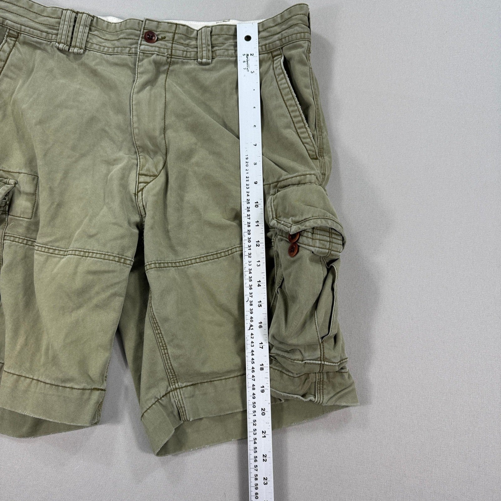 Polo Ralph Lauren Cargo Shorts mens Size 35 Khaki Green Baggy Casual Classic