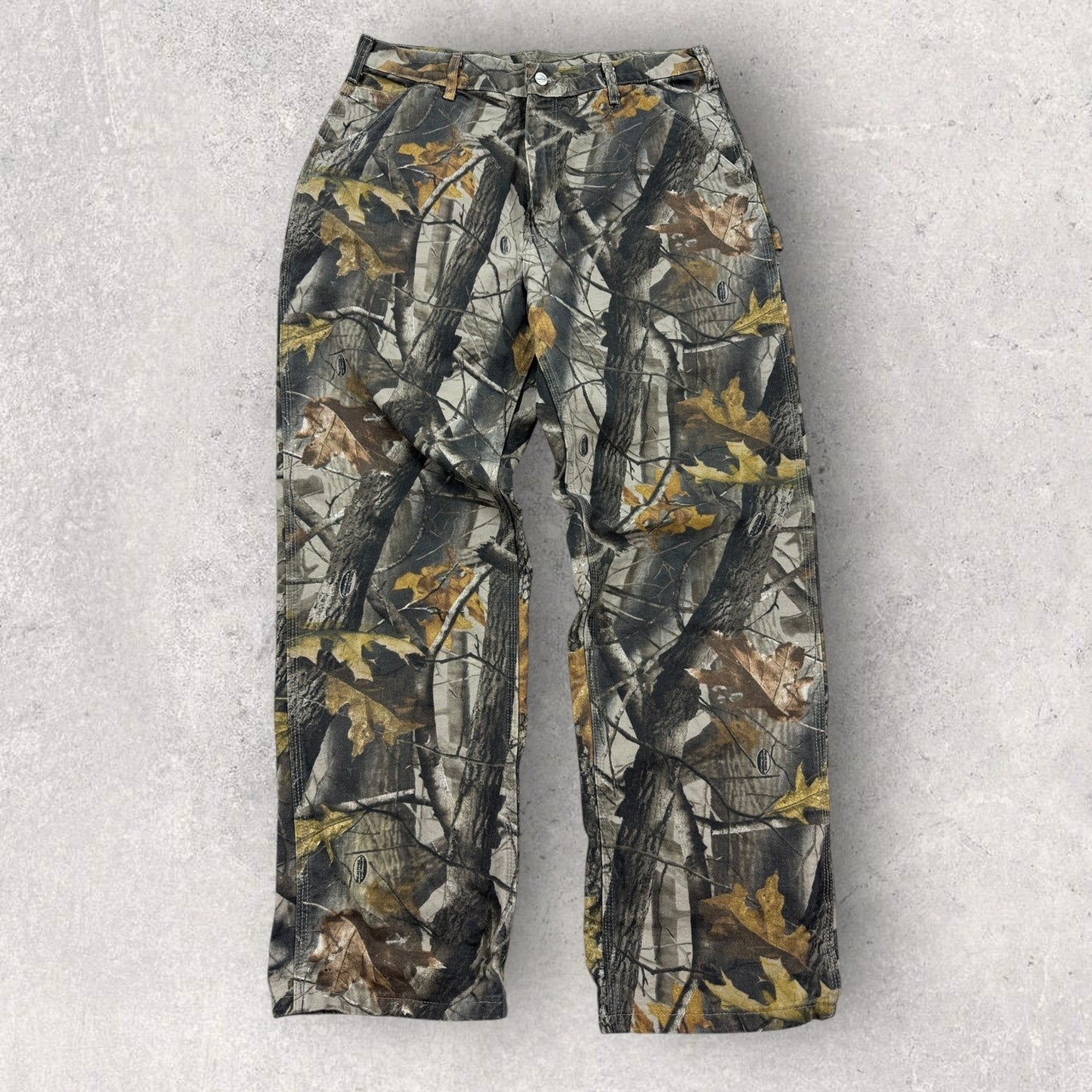Vintage Carhartt B158 Realtree Camo Pants Dungaree Fit Work Mens 36x32 Carpenter