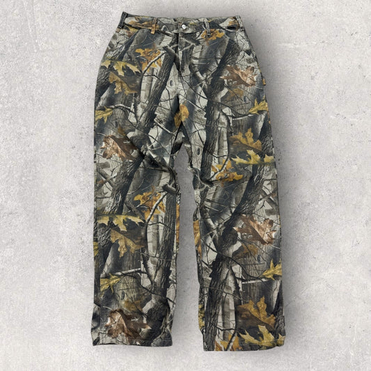 Vintage Carhartt B158 Realtree Camo Pants Dungaree Fit Work Mens 36x32 Carpenter