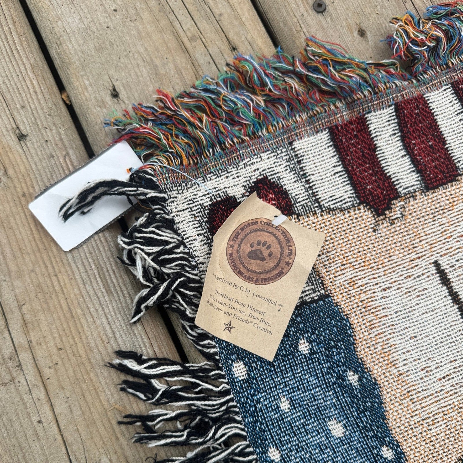 NWT Boyds Bears "LOVE HAS NO RHYME OR REASON" Throw Blanket Size 51x68 USA Made