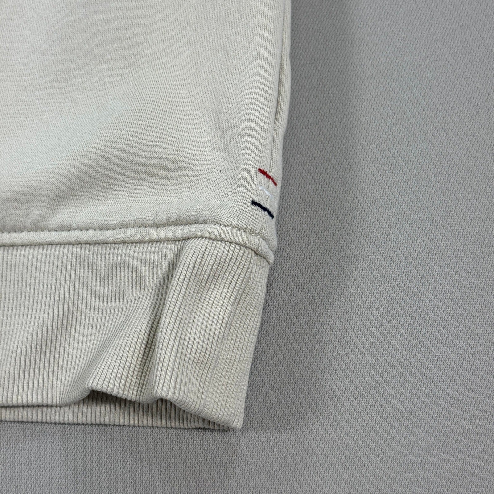 Tommy Jeans Pullover Mock Neck Sweatshirt Beige Logo Minimalist mens 2XL