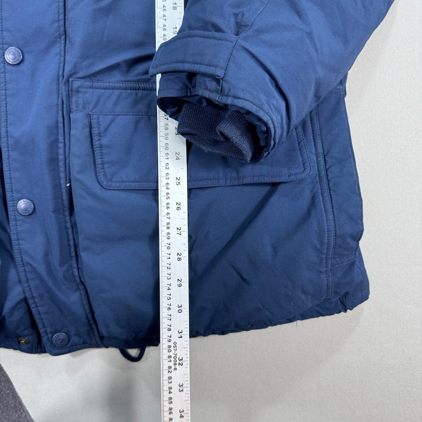 Eddie Bauer Gore-Tex Parka Winter Jacket Insulated Hooded mens Medium Blue Down