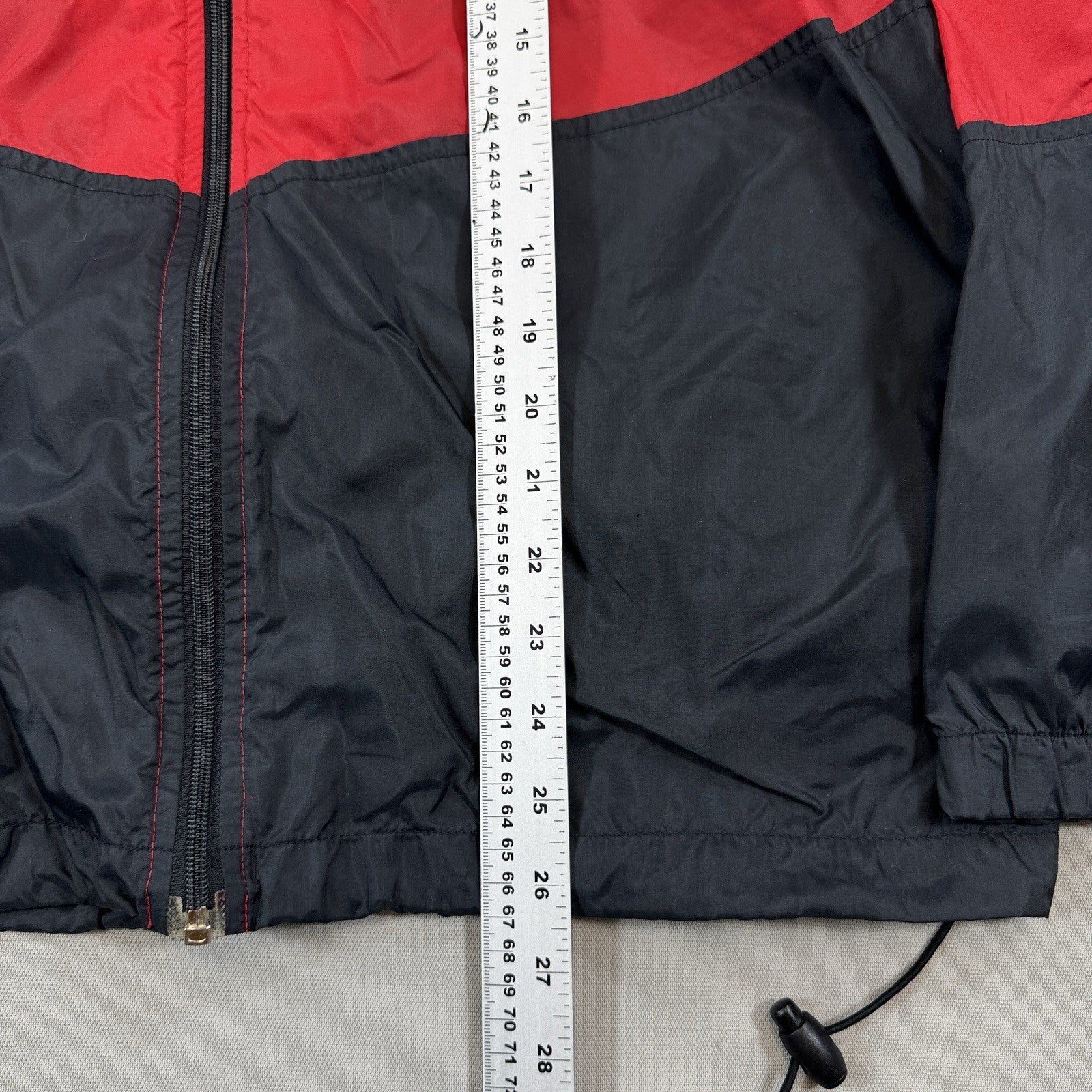 Vintage Nike Windbreaker Jacket mens Large Red White Full Zip Athletic Boxy Fit