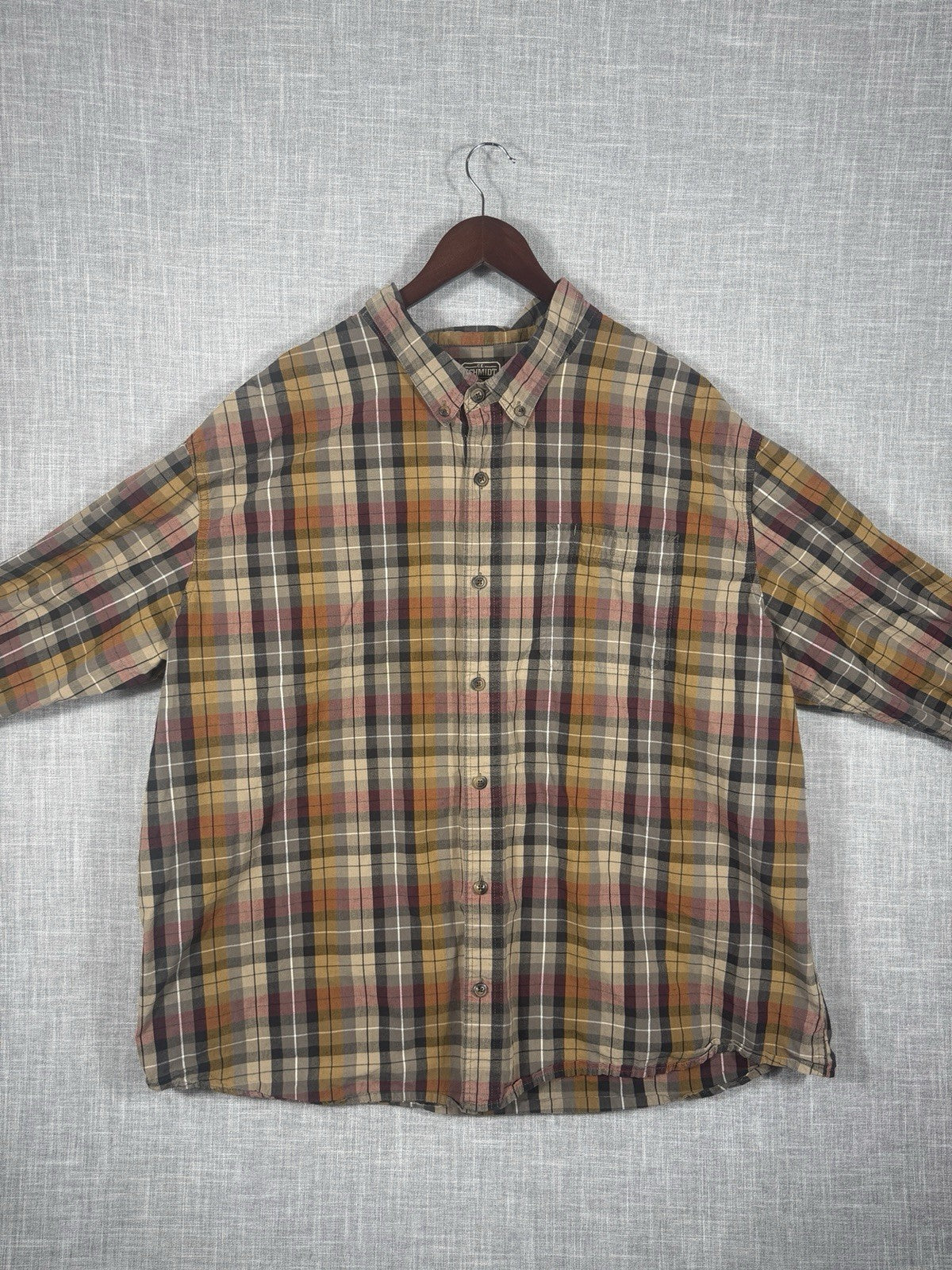 CE Schmidt Workwear Button Down Flannel Plaid Shirt Mens Size 3XL