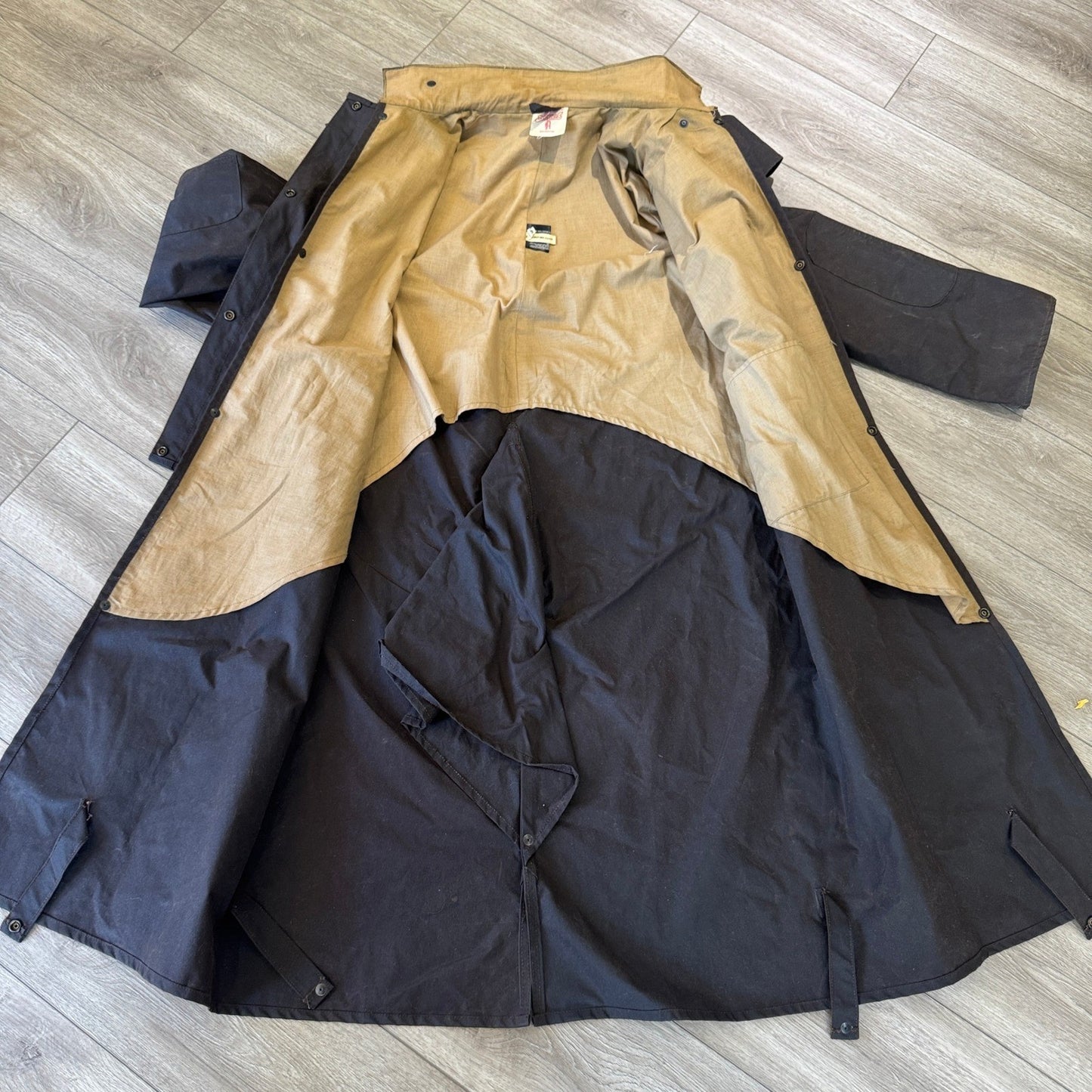 Driza Bone Vintage Australian Coat Waxed Oilskin mens Medium Duster Dark Brown