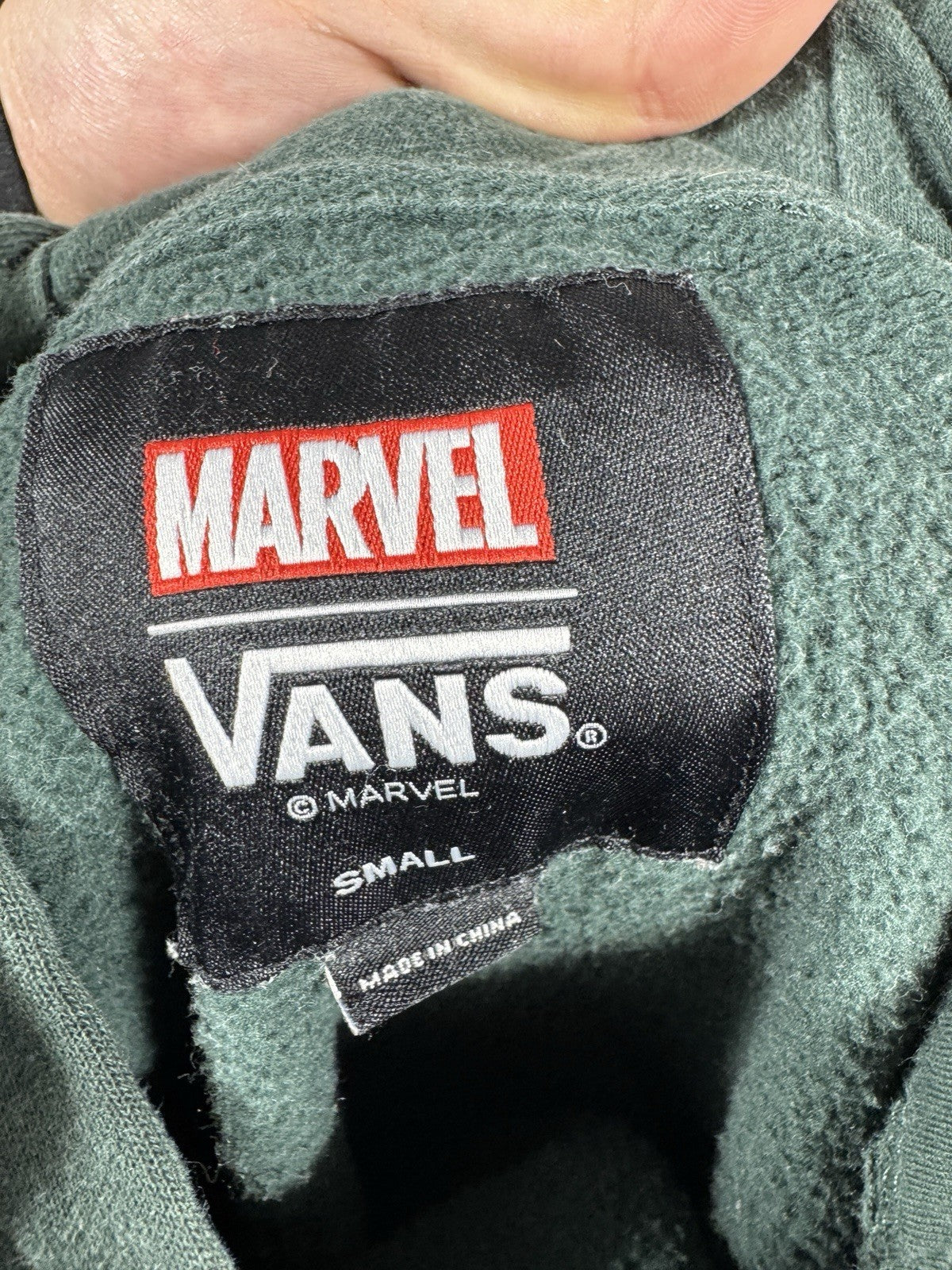 Vans Marvel She-Hulk Print Hoodie Sweatshirt Adult Small Green Off Wall Collab