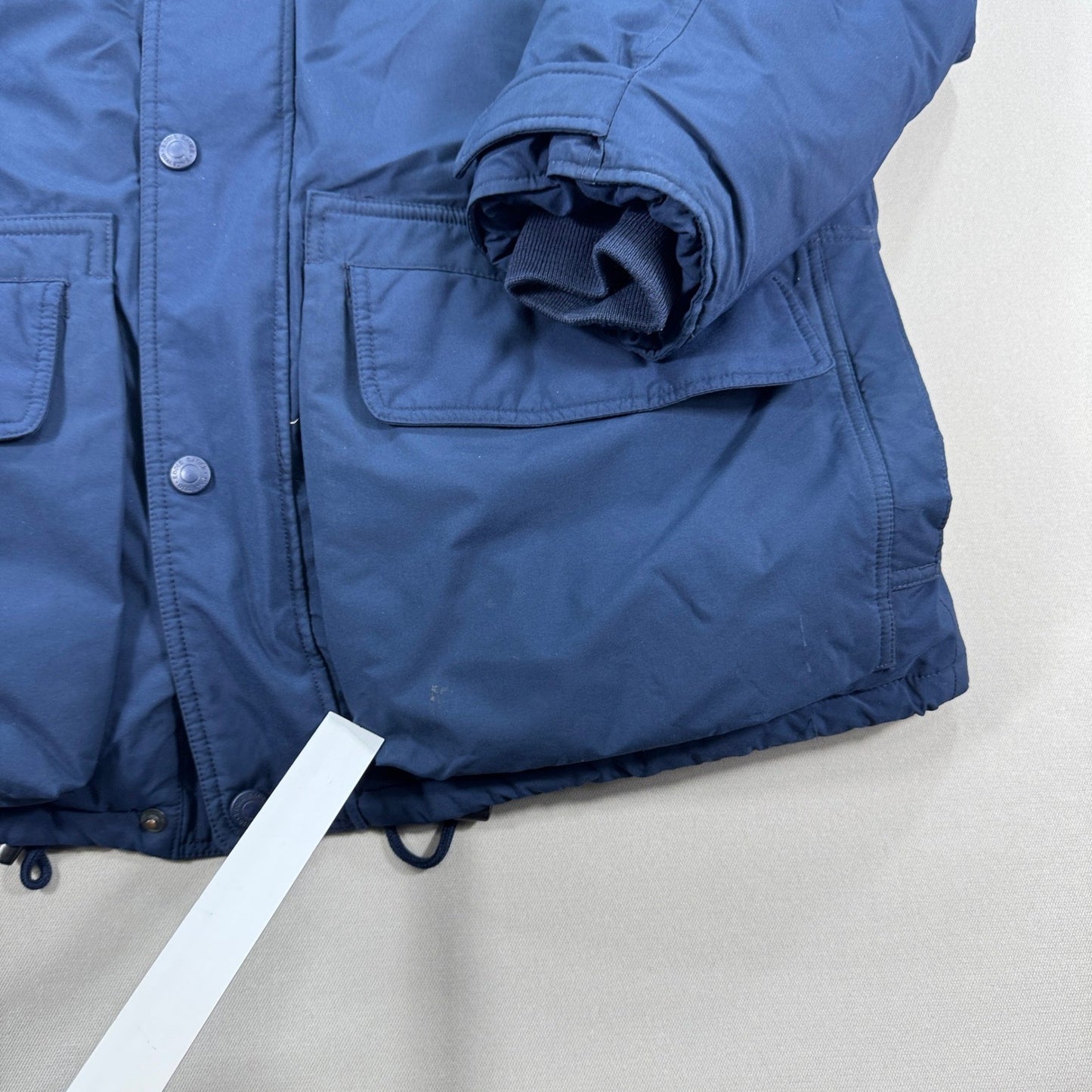 Eddie Bauer Gore-Tex Parka Winter Jacket Insulated Hooded mens Medium Blue Down