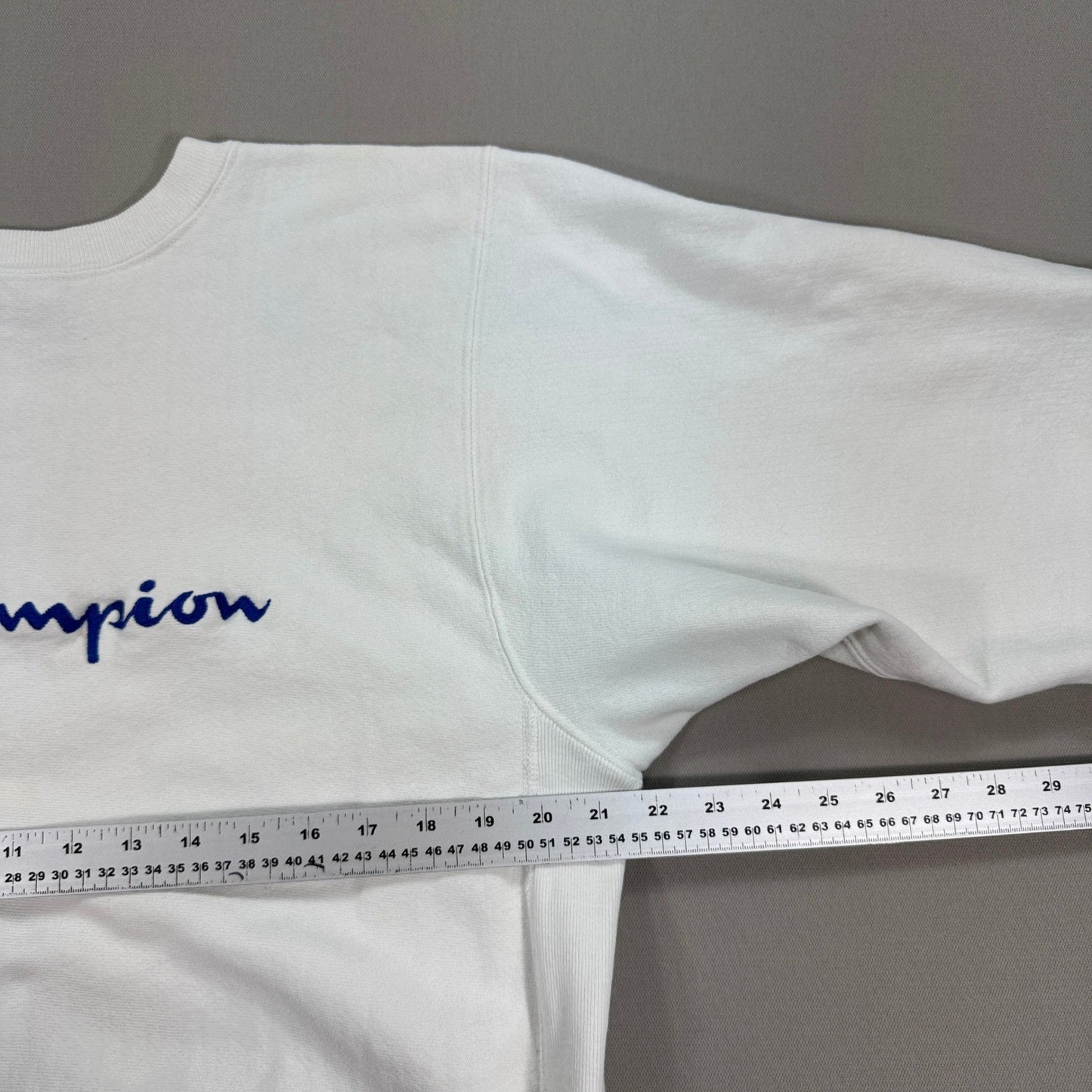 Champion Reverse Weave Sweatshirt mens Large White Embroidered Logo Made in USA