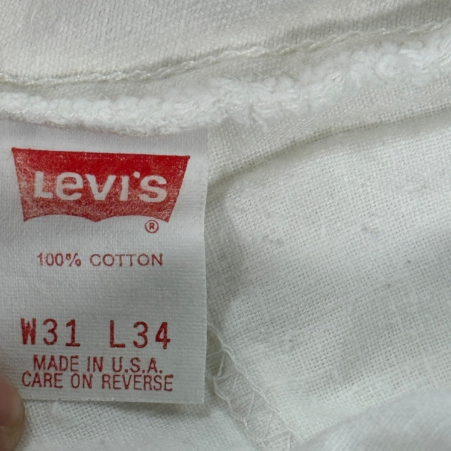 Vintage Levi's 505 Denim Jeans Womens 31x34 White Made In USA Straight Leg Y2K