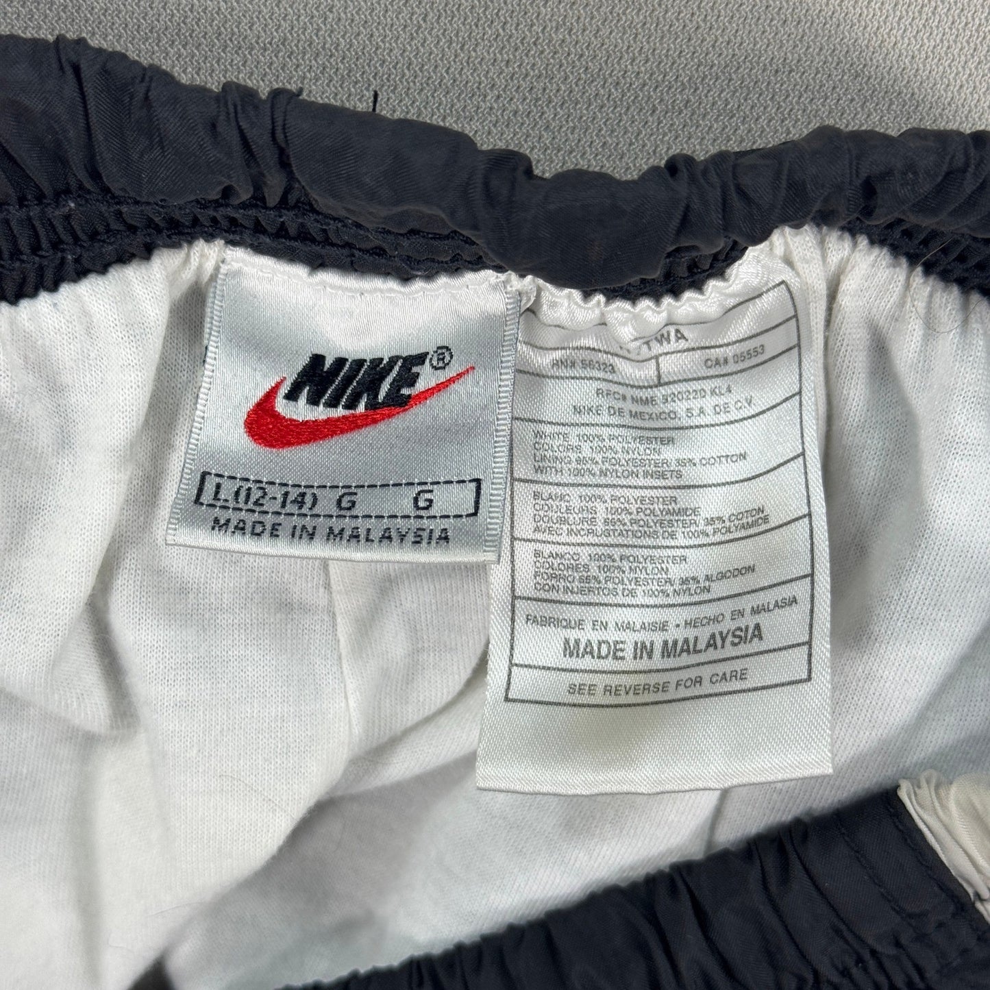 Vintage 90s Nike Windbreaker Pants Youth Large Ankle Zip Lined Drawstring