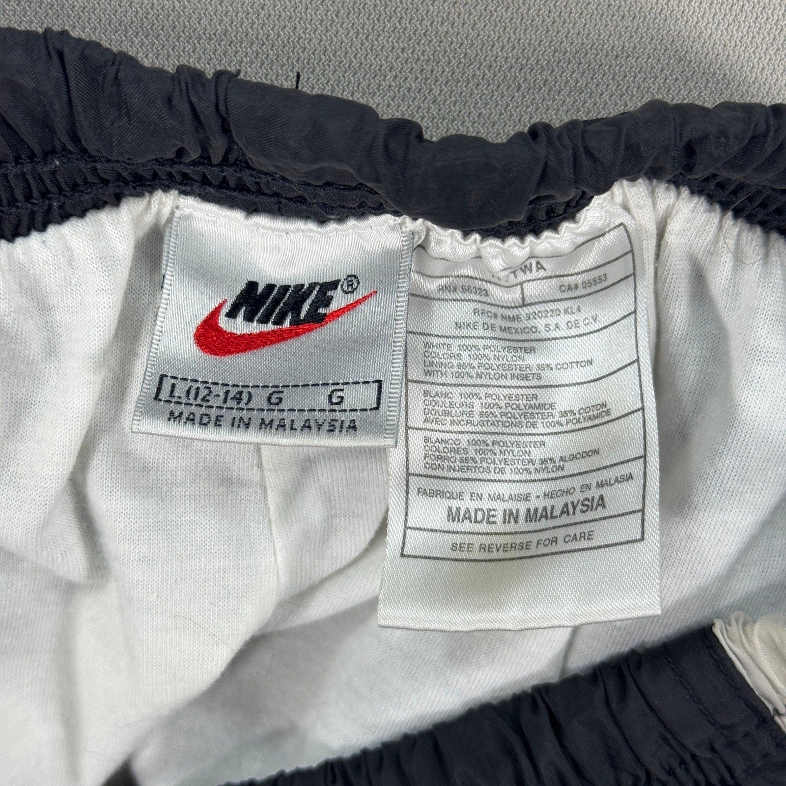 Vintage 90s Nike Windbreaker Pants Youth Large Ankle Zip Lined Drawstring