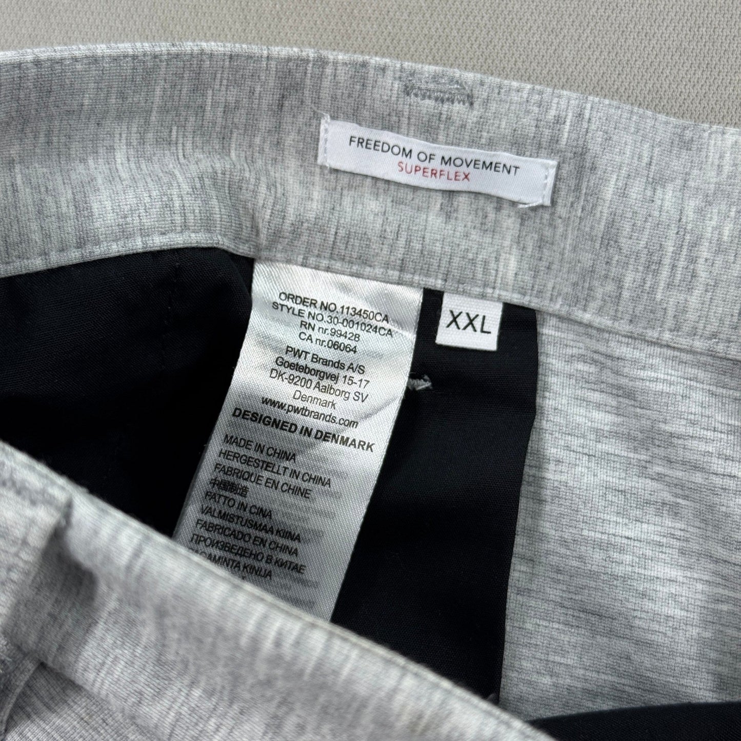 Lindbergh Superflex Dress Pants Mens 2XL Gray Slim Fit Performance Chino Stretch