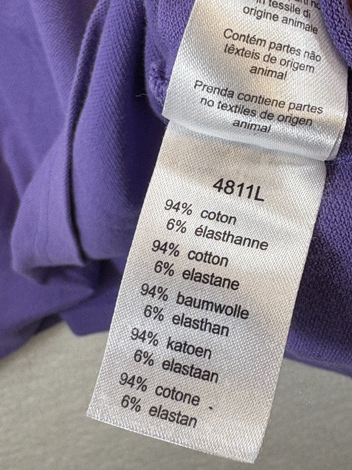 Lacoste Polo Shirt Mens 5 Purple Classic Fit Crocodile Embroidered