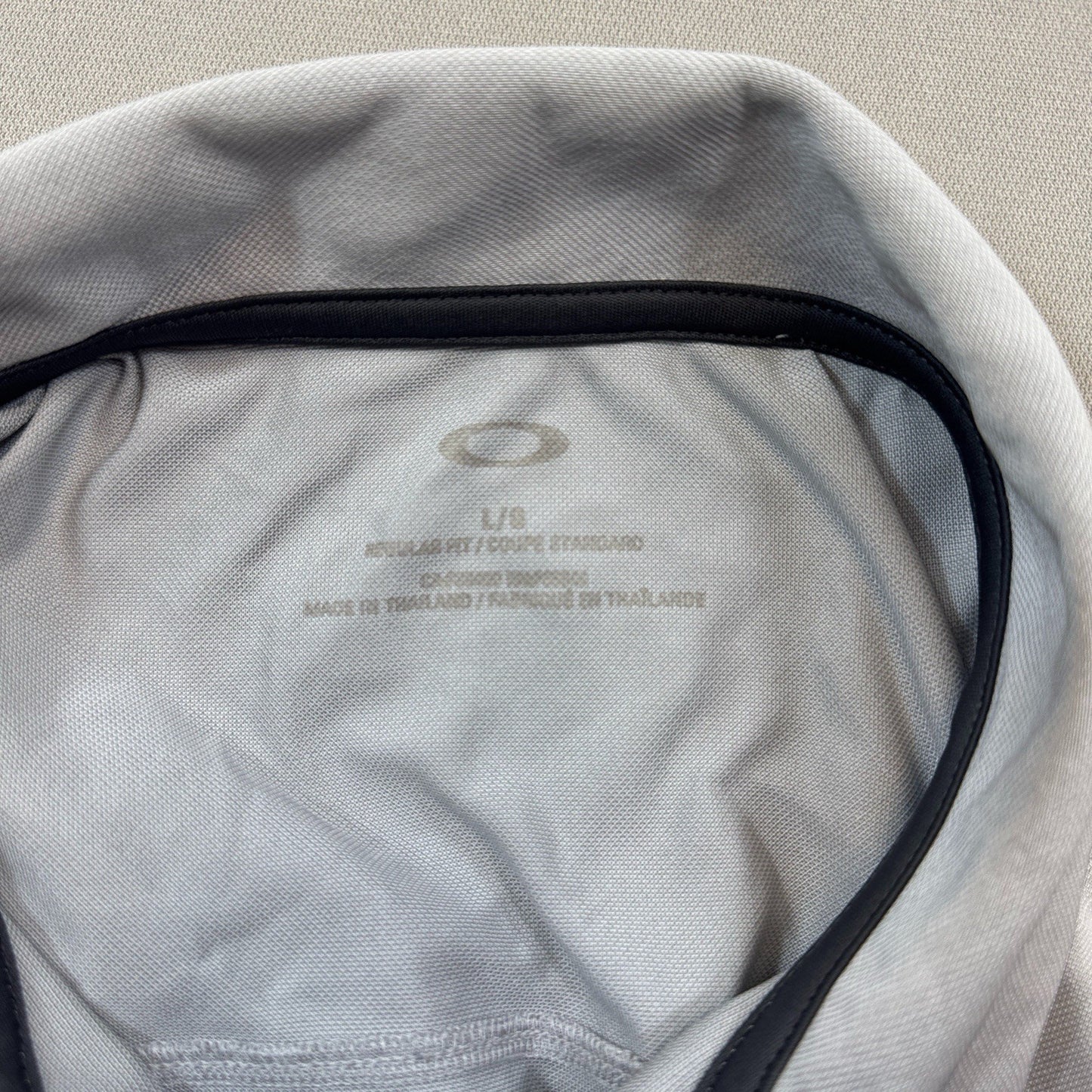 Oakley Velocity Golf Polo Shirt mens Large Stone Gray Performance Top