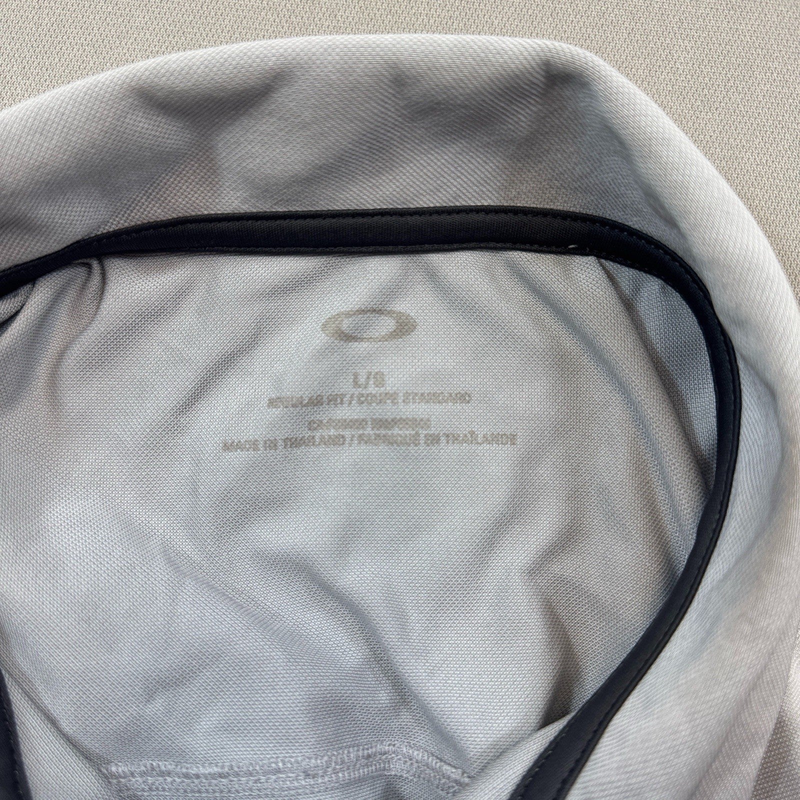 Oakley Velocity Golf Polo Shirt mens Large Stone Gray Performance Top