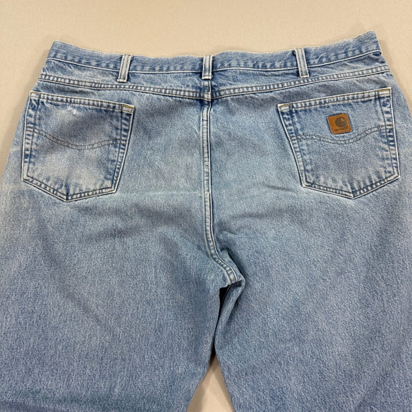 Carhartt Jeans Baggy Fit mens 40x31 Blue Denim Work Pants Grunge Distressed