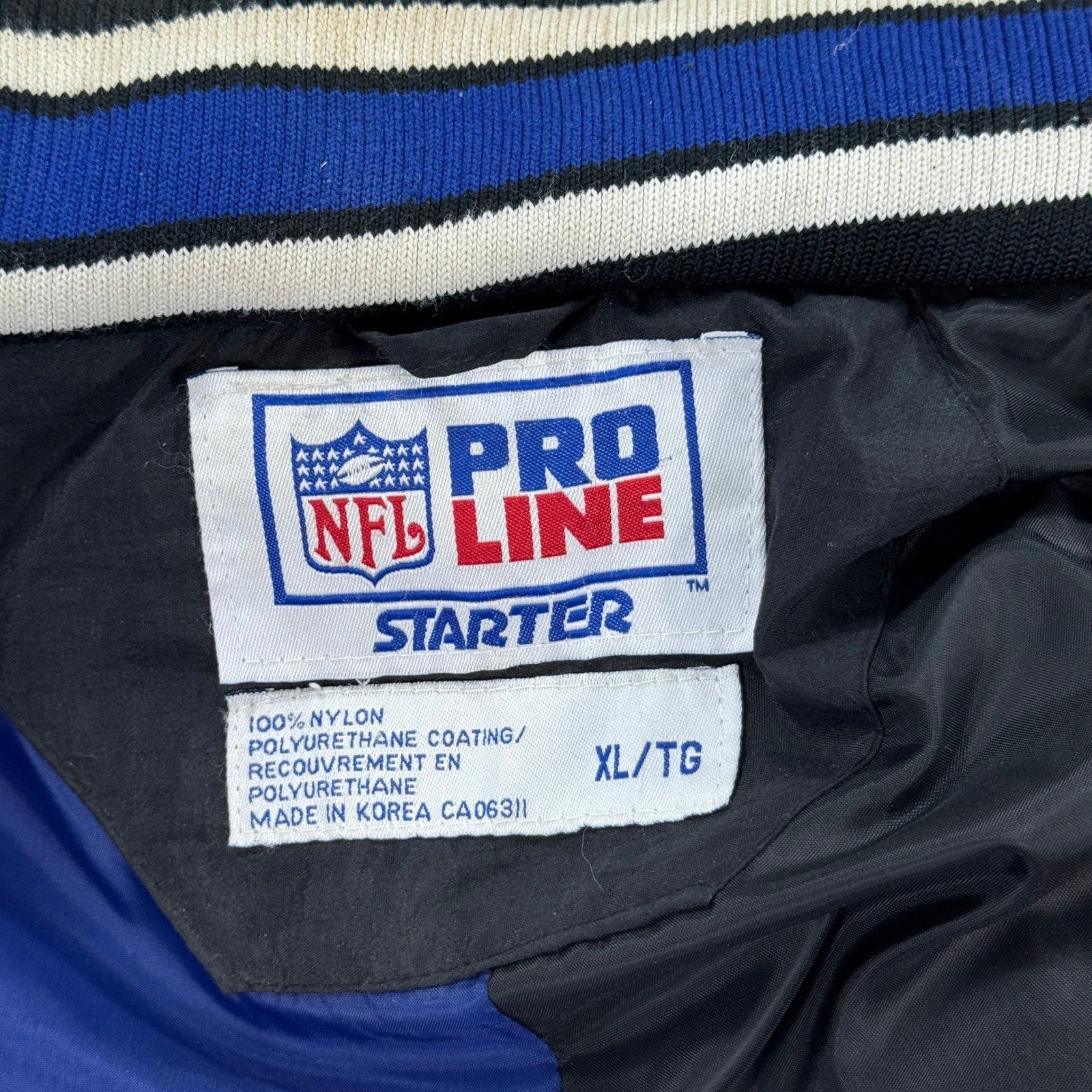 Vintage 90s Starter Jacket Pro Line Budweiser Superbowl XXXll 1998 mens XL