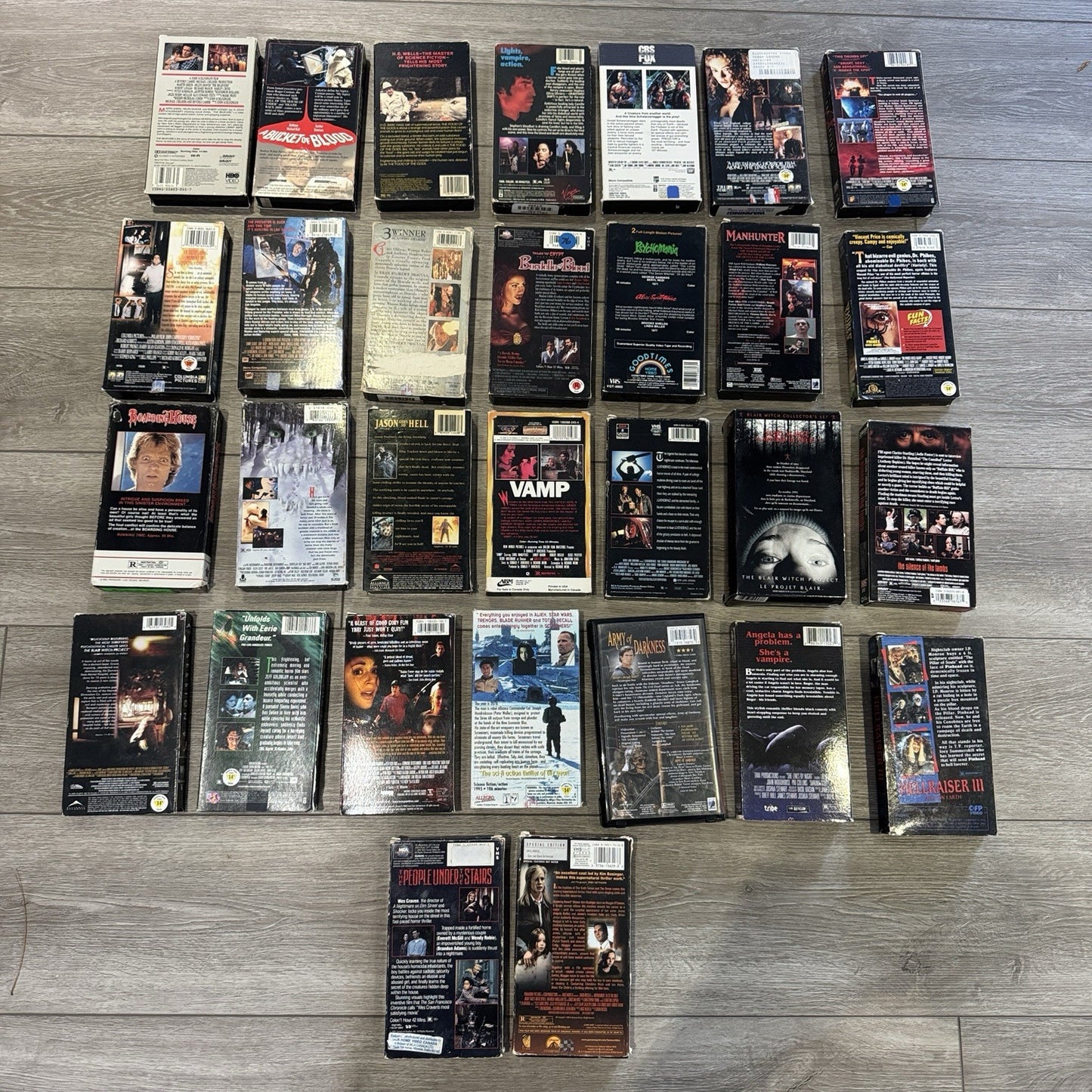 Horror VHS classics Lot Of 30 With Many Grails - Boarding House Jason And More
