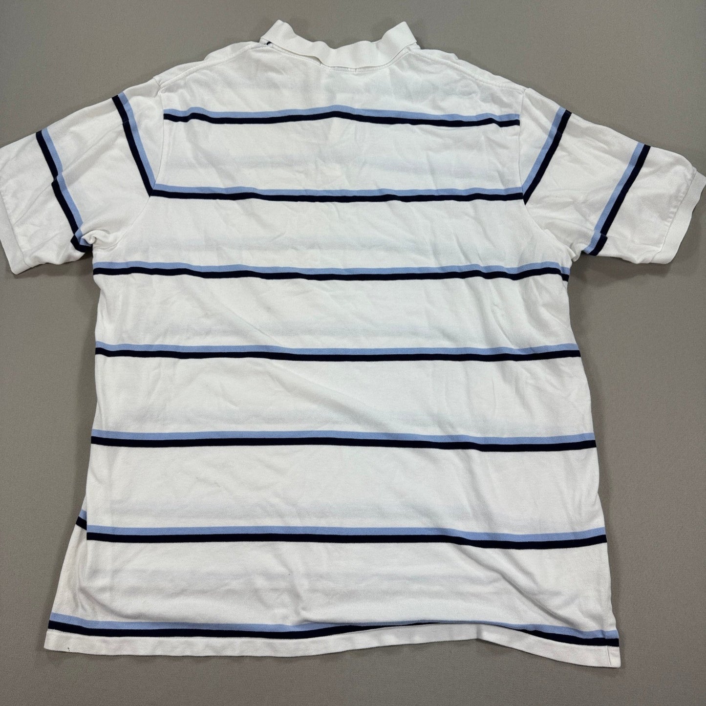 Polo Ralph Lauren Polo Shirt mens 3XLT Ivory Blue Striped Cotton Pony Classic