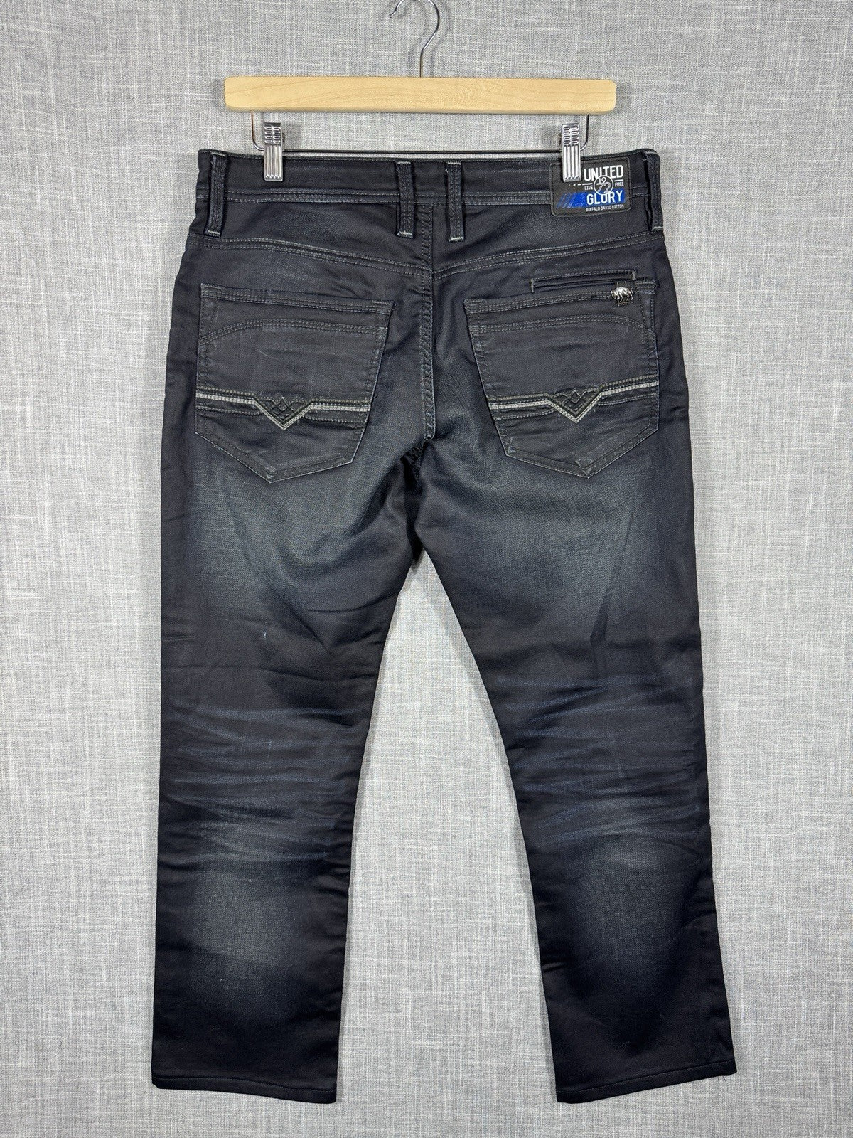 Buffalo David Bitton Ash X Skinny Stretch Black Jeans Dark Wash Mens 32x32