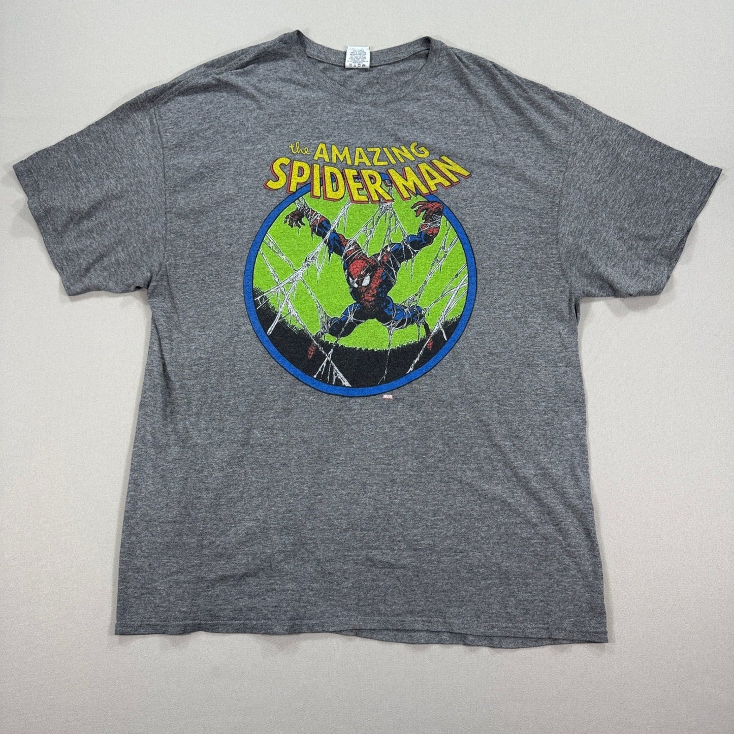 Vintage 90s The Amazing Spider Man T-Shirt mens Large Gray Graphic Tee Crewneck