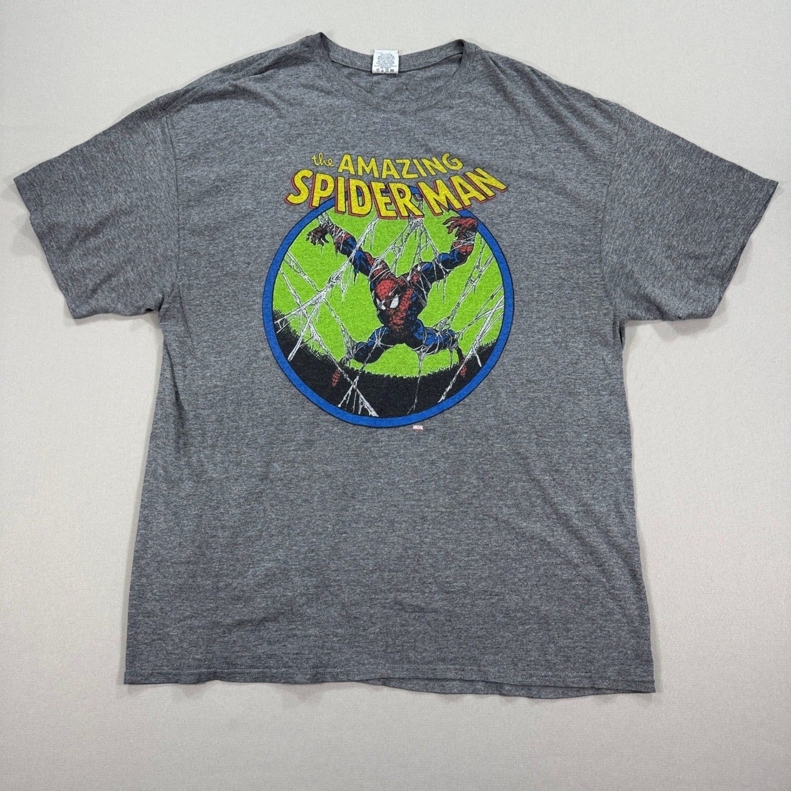 Vintage 90s The Amazing Spider Man T-Shirt mens Large Gray Graphic Tee Crewneck