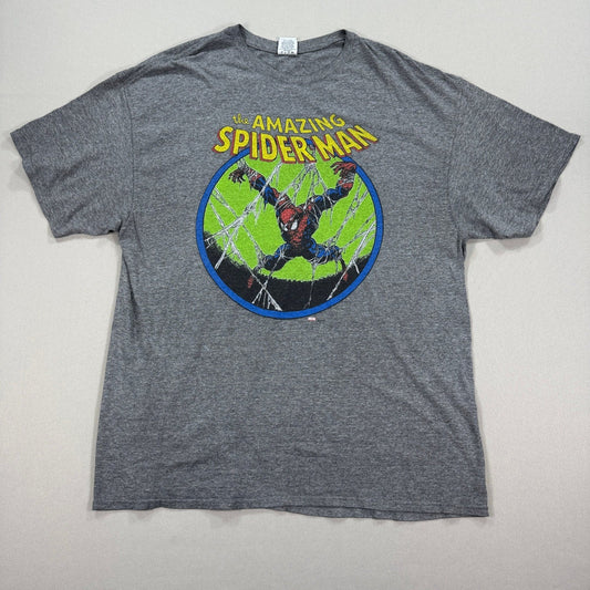 Vintage 90s The Amazing Spider Man T-Shirt mens Large Gray Graphic Tee Crewneck