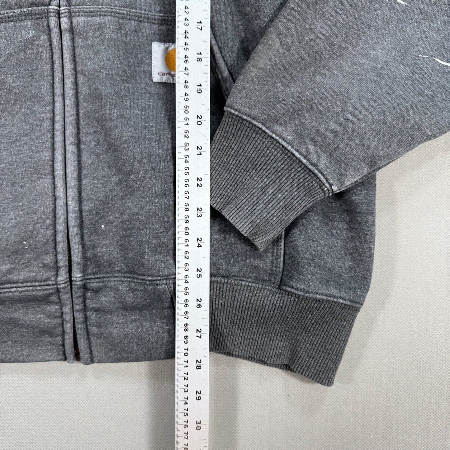 Carhartt Essentials Hoodie Sweatshirt Men's Large Gray Loose Fit Zip Up Oversize