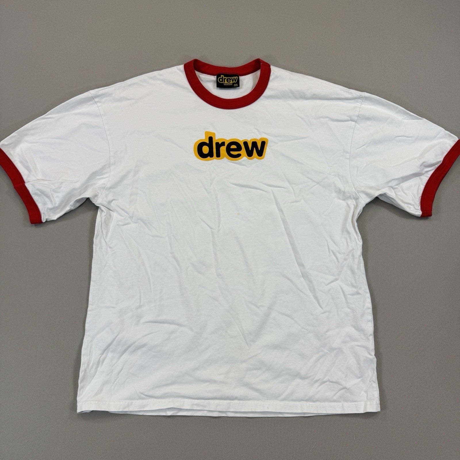 Drew House Secret SS Ringer Tee mens Oversized White Red Shirt Justin Bieber